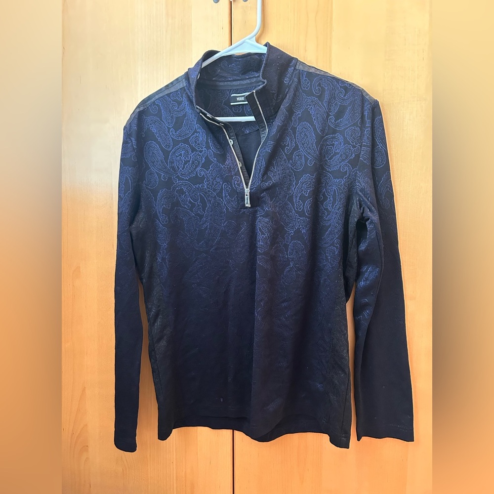 Elegant Women's Navy Jacket with Paisley Design